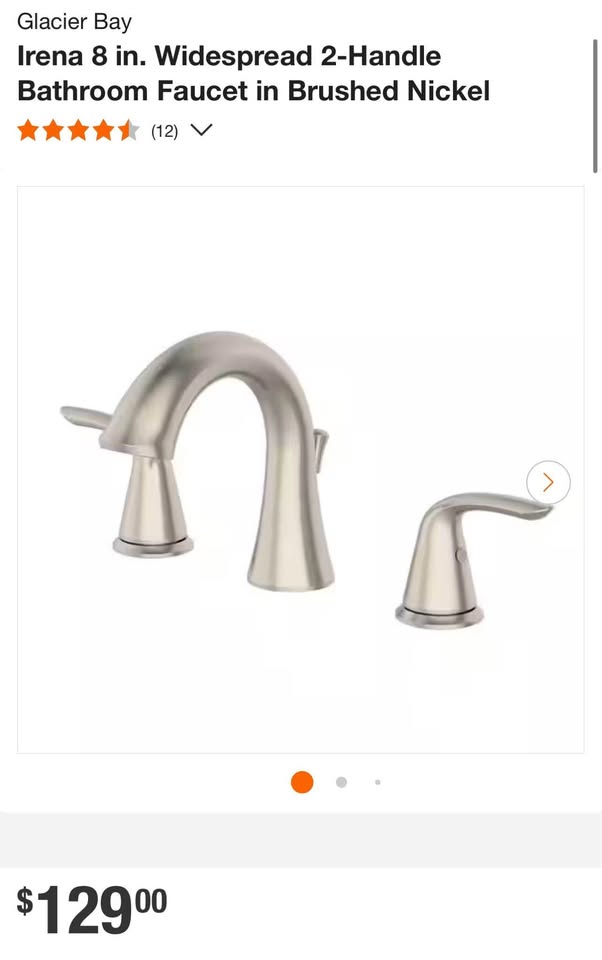 Glacier Bay Irena 8 in. Widespread 2-Handle Bathroom Faucet in Brushed Nickel