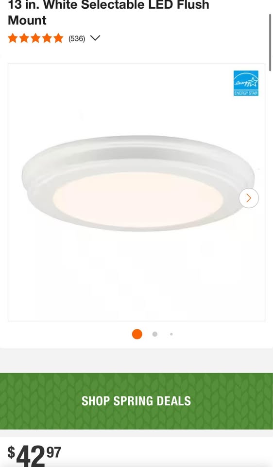 Commercial Electric 13 in. White Selectable LED Flush Mount