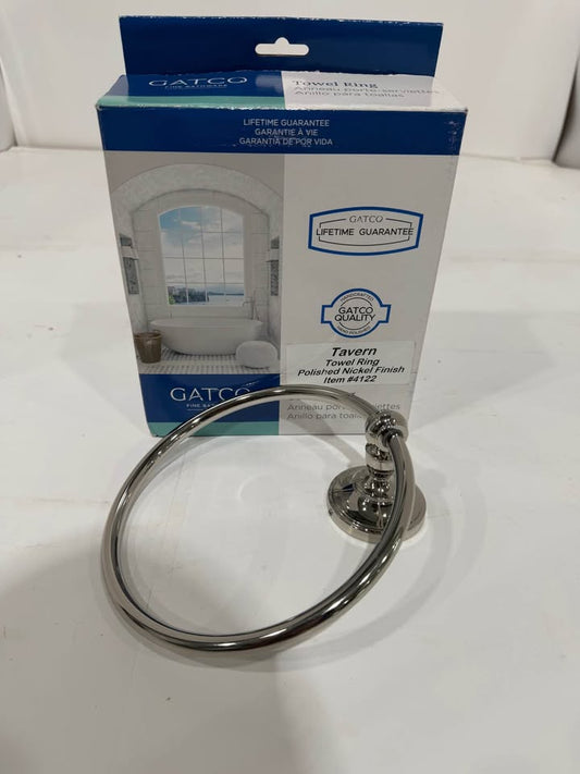 Tavern Towel Ring in Polished Nickel