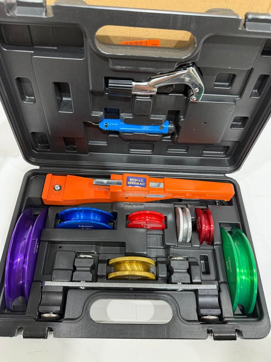 Tubing Bender Kit, 1/4 to 7/8 In., Compact Pipe Bender, Ratchet Hand Tool, with 7 Color Aluminium Alloy Dies, HVAC Tools