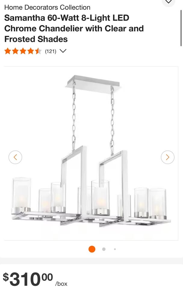 Home Decorators Collection Samantha 60-Watt 8-Light LED Chrome Chandelier with Clear and Frosted Shades