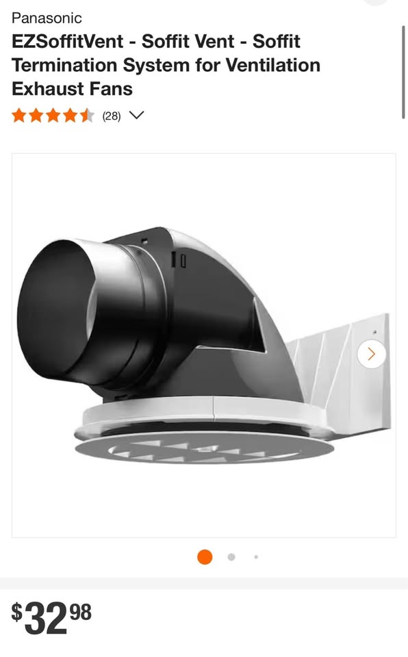 Panasonic EZSoffitVent - Soffit Vent - Soffit Termination System for Ventilation Exhaust Fans
