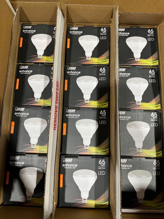 Feit Electric 65-Watt Equivalent BR40 Dimmable CEC Title 20 Energy Star 90+ CRI E26 Flood LED Light Bulb, Soft White 2700K (12-Pack)