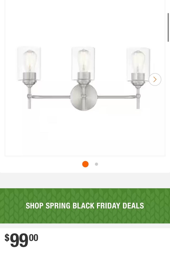 Hampton Bay Ayelen 22 in. 3-Light Brushed Nickel Modern Bathroom Vanity Light