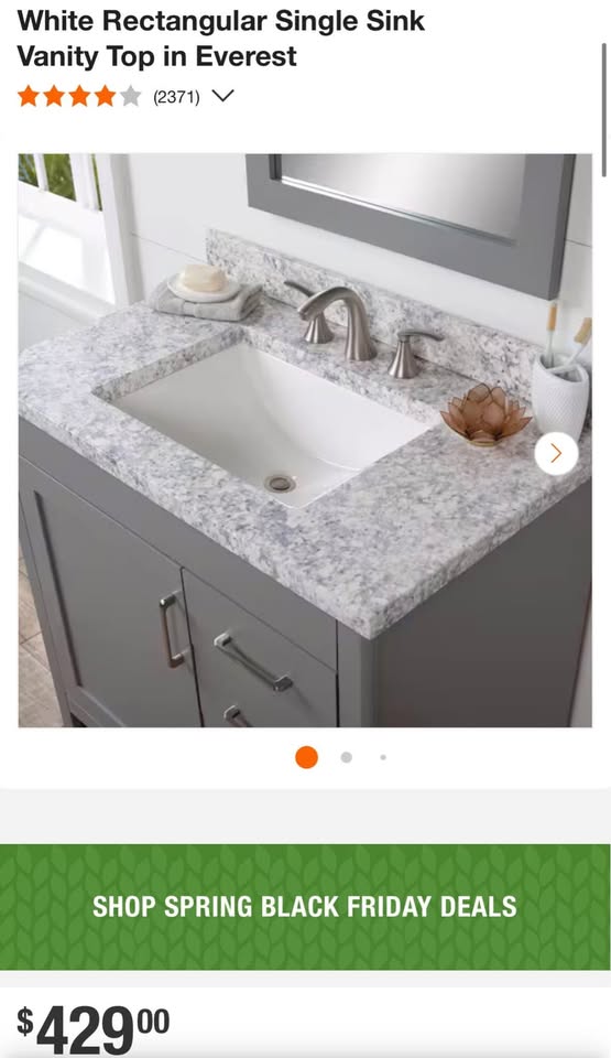 Home Decorators 37 in. W x 22 in. D Cultured Marble White Rectangular Single Sink Vanity Top in Everest
