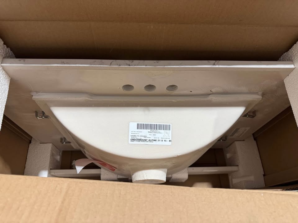 Home Decorators 31 in. W x 22 in. D Engineered Stone Composite White Rectangular Single Sink Vanity Top in Pulsar