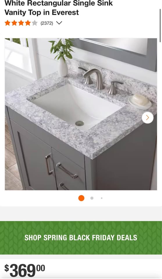 Home decorators 31 in. W x 22 in. D Cultured Marble White Rectangular Single Sink Vanity Top in Everest