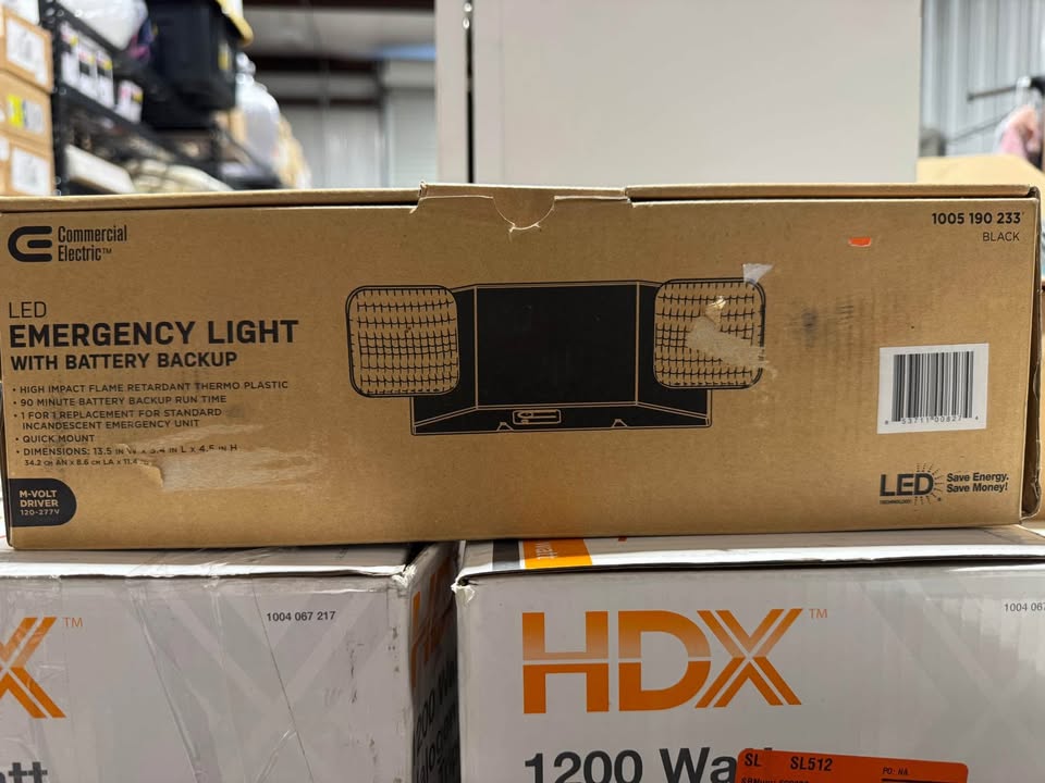 Commercial Electric 11-Watt Equivalent Rectangle Integrated LED Black Emergency Light with Ni-Cad 6.0-Volt Battery