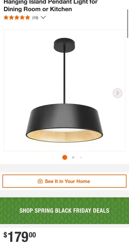 Artika Alton 32-Watt 1-Light Black Integrated LED 5 CCT Drum Hanging Island Pendant Light for Dining Room or Kitchen