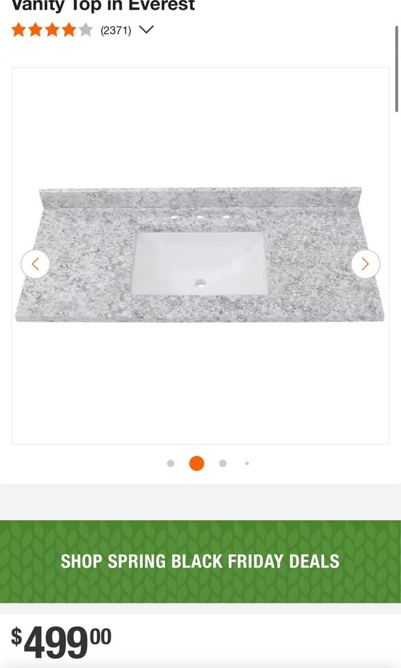 Home Decorators 49 in. W x 22 in. D Cultured Marble White Rectangular Single Sink Vanity Top in Everest