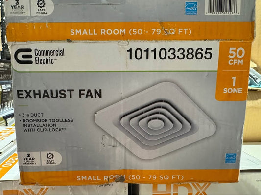 Commercial Electric 50 CFM Ceiling Mount Room Side Installation Bathroom Exhaust Fan, ENERGY STAR