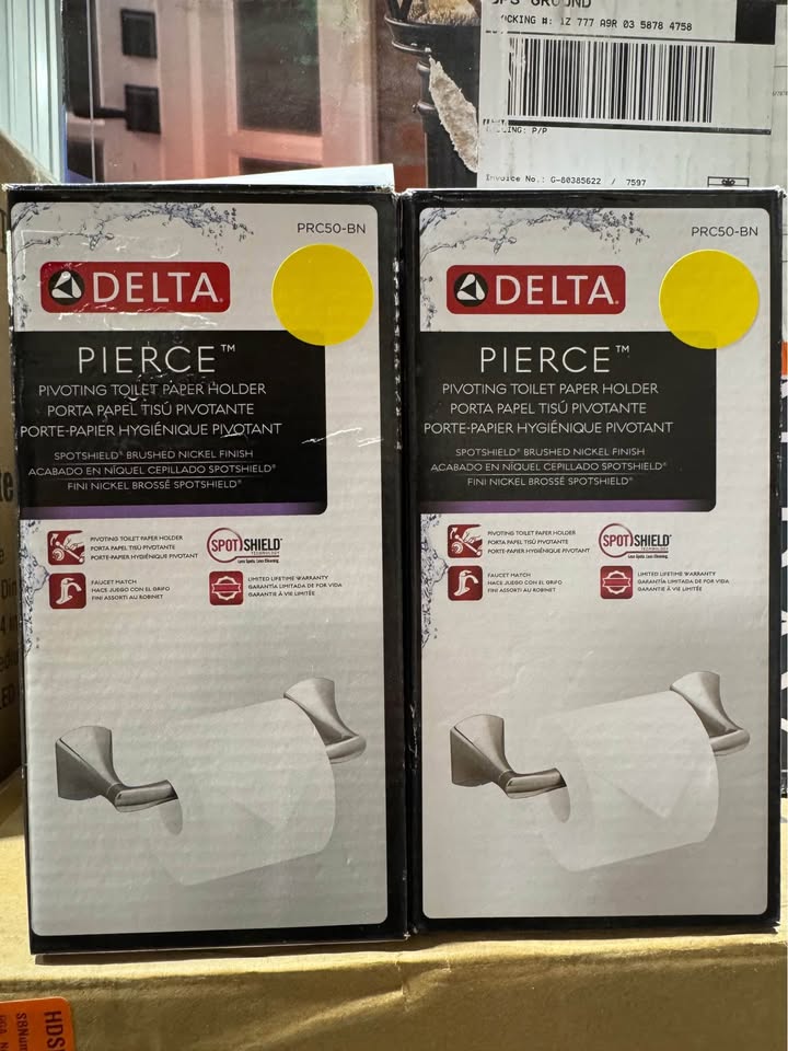 Delta Pierce Wall Mount Pivot Arm Toilet Paper Holder Bath Hardware Accessory in Brushed Nickel