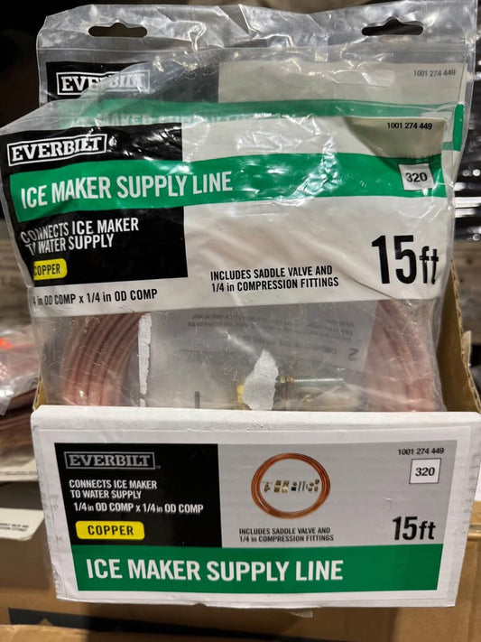 Everbilt 1/4 in. COMP x 1/4 in. COMP x 15 ft. Copper Ice Maker Installation Kit