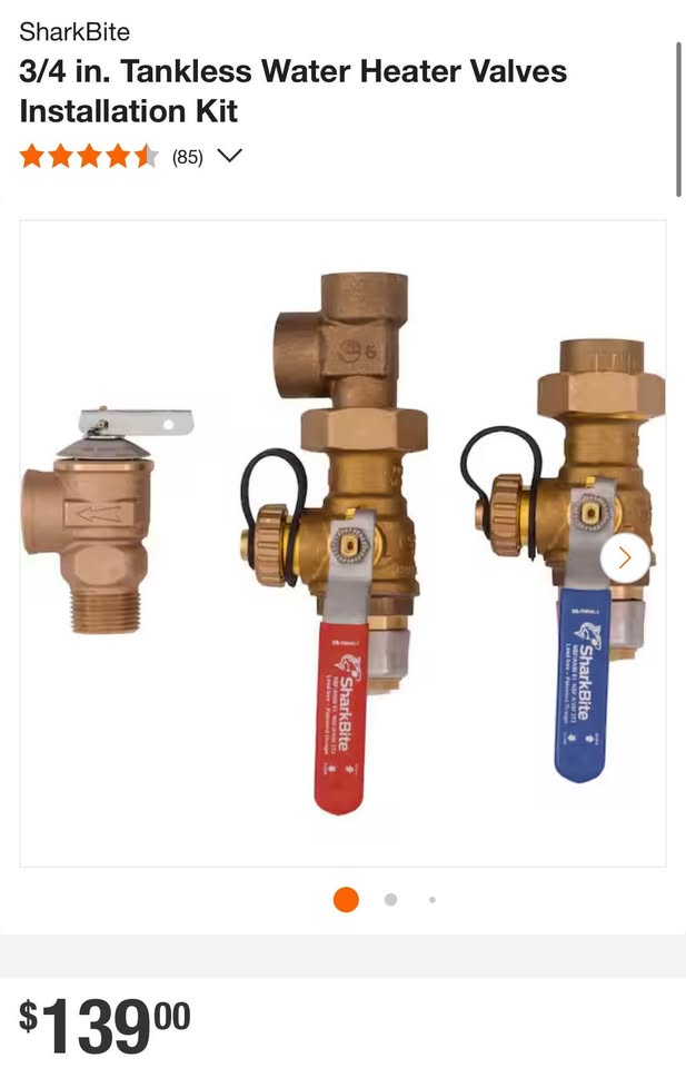 SharkBite 3/4 in. Tankless Water Heater Valves Installation Kit