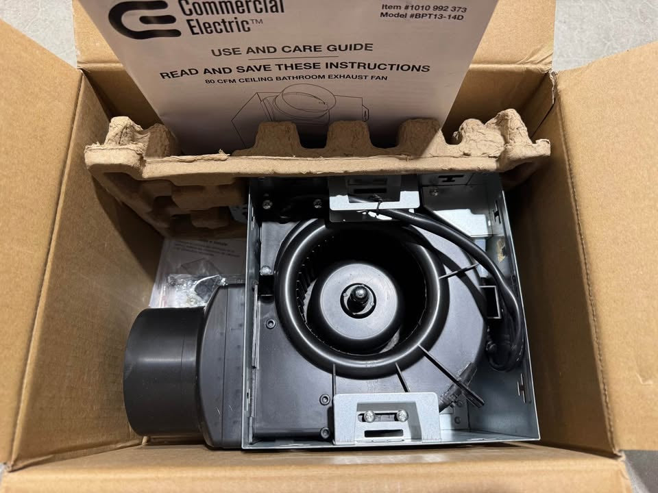Commercial Electric 80 CFM 1.5 Sone Bathroom Exhaust Fan