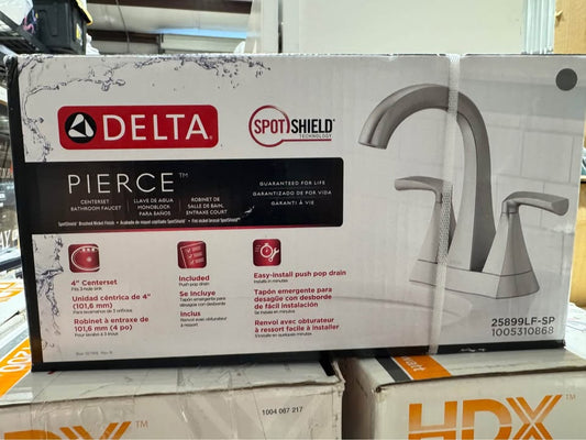 Delta Pierce 4 in. Centerset 2-Handle Bathroom Faucet in SpotShield Brushed Nickel