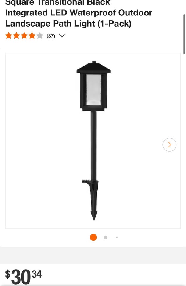 Hampton Bay Cairo 160 Lumen Low Voltage Square Transitional Black Integrated LED Waterproof Outdoor Landscape Path Light (1-Pack)
