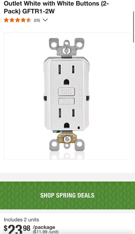 Leviton 15 Amp Self-Test Smartlock Pro Duplex Tamper Resistant GFCI Outlet White with White Buttons (2-Pack) GFTR1-2W