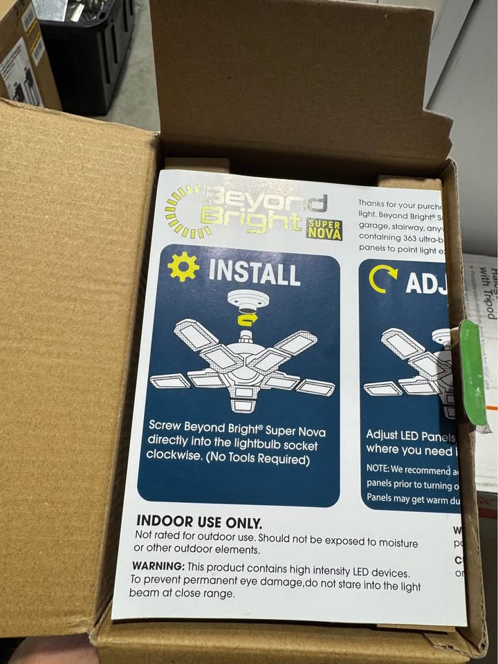 BEYOND BRIGHT 60-Watt Ultra Bright LED Light Bulb 6500K with 10 Adjustable Light Panels