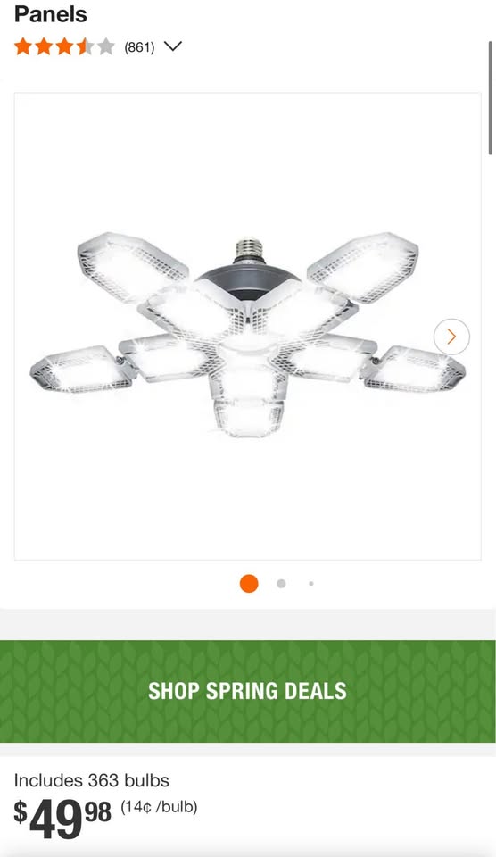 BEYOND BRIGHT 60-Watt Ultra Bright LED Light Bulb 6500K with 10 Adjustable Light Panels