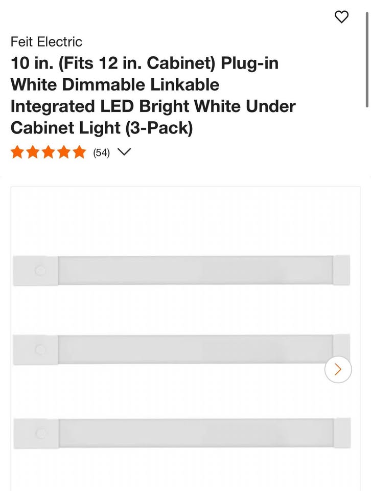 Feit Electric 10 in. (Fits 12 in. Cabinet) Plug-in White Dimmable Linkable Integrated LED Bright White Under Cabinet Light (3-Pack)