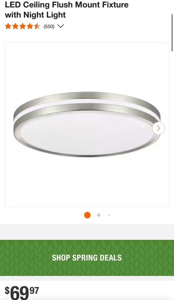 Hampton Bay Ashburrow 15 in. Light Brushed Nickel Adjustable CCT Integrated LED Ceiling Flush Mount Fixture with Night Light