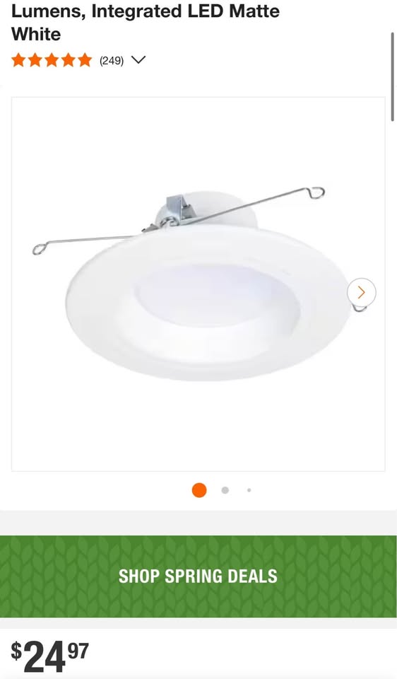 HALO RL56 Series 5/6 in. Recessed LED retrofit module Selectable CCT and Lumens, Integrated LED Matte White