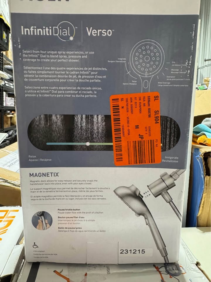 MOEN Verso Magnetix 8-Spray Patterns Wall Mount with 1.75 GPM 5 in. Handheld Shower Head Infiniti Dial in Brushed Nickel