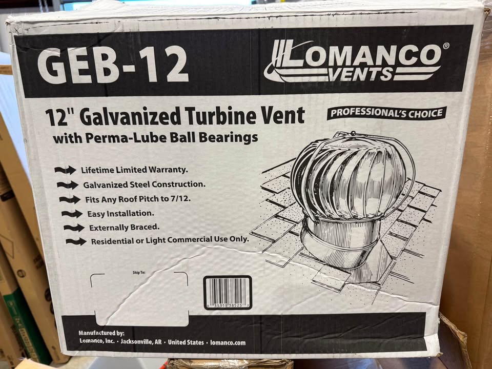 Lomanco 12 in. Mill Finish Galvanized Steel Externally Braced Whirlybird Wind Turbine