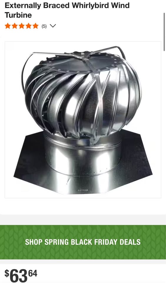 Lomanco 12 in. Mill Finish Galvanized Steel Externally Braced Whirlybird Wind Turbine