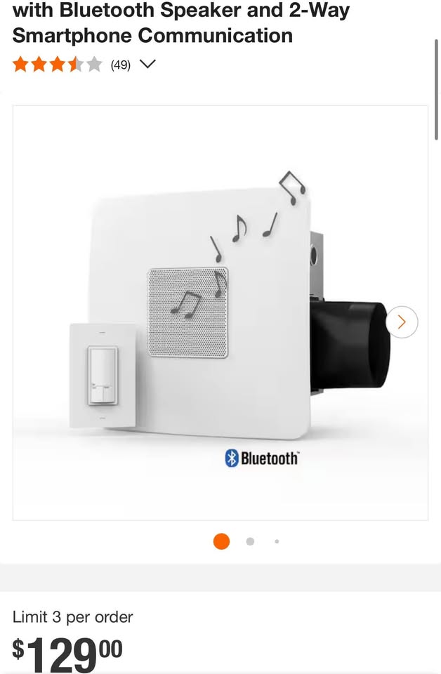 ReVent 80 CFM Ceiling Easy Roomside Installation Bathroom Exhaust Fan with Bluetooth Speaker and 2-Way Smartphone Communication