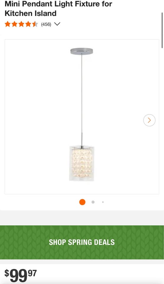 Artika Crystal Cube 5.5-Watt 1 Light Chrome Modern Integrated LED Mini Pendant Light Fixture for Kitchen Island
