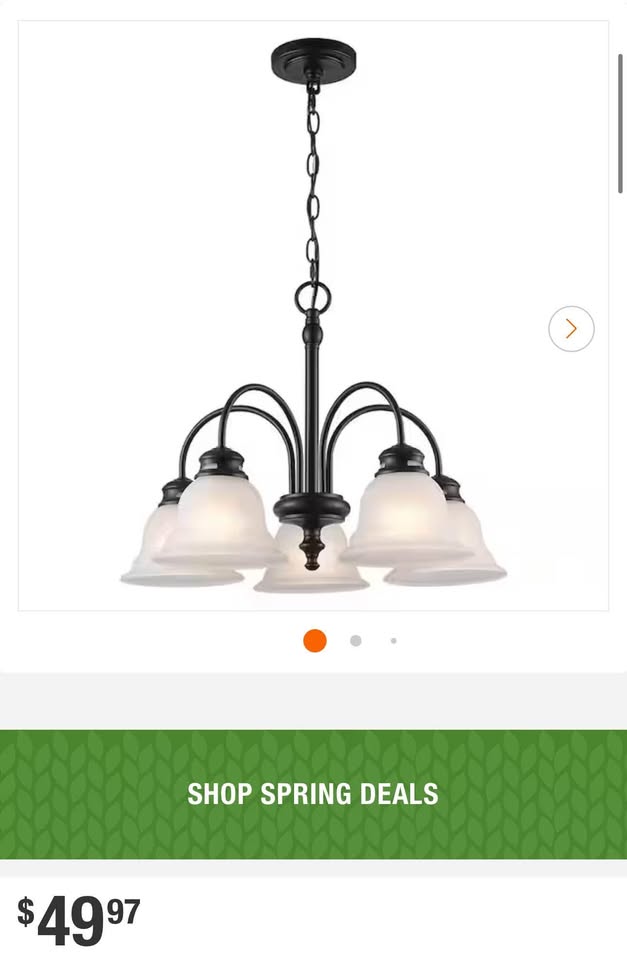 22 in. 5-Light Brushed Nickel Down Light Chandelier with Frosted Glass Shades