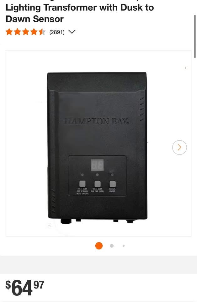 Hampton Bay Low-Voltage 60-Watt Landscape Lighting Transformer with Dusk to Dawn Sensor