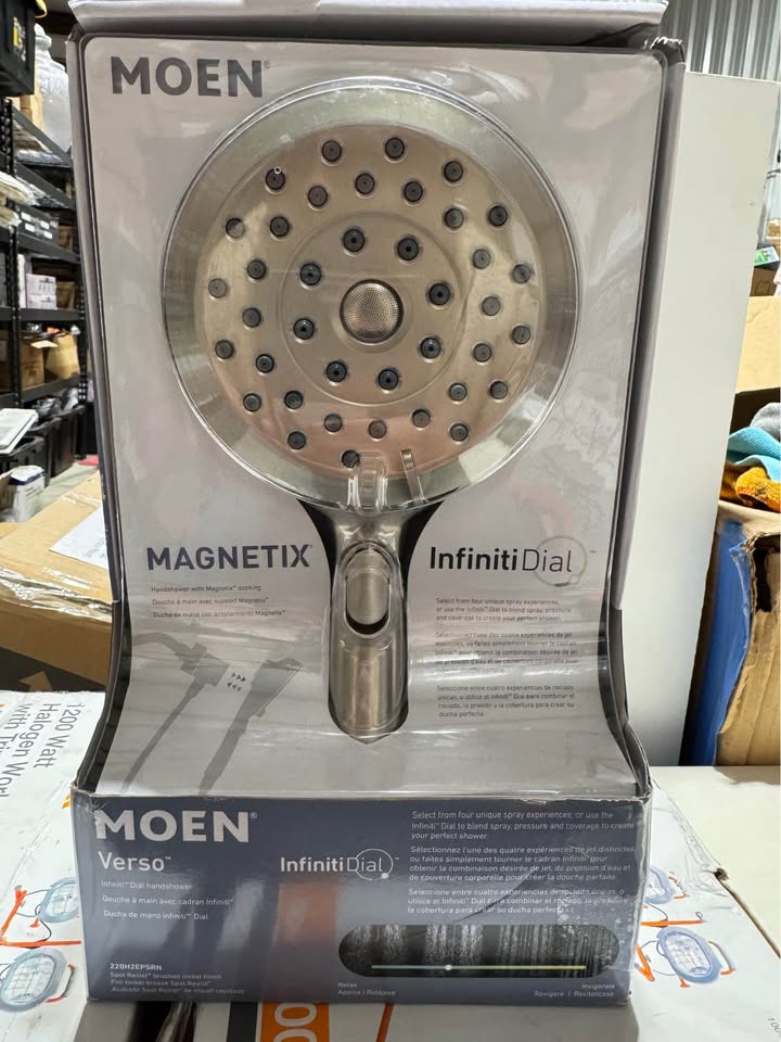 MOEN Verso Magnetix 8-Spray Patterns Wall Mount with 1.75 GPM 5 in. Handheld Shower Head Infiniti Dial in Brushed Nickel