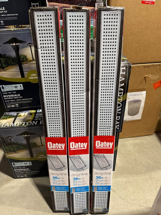 Oatey Designline 36 in. Stainless Steel Linear Shower Drain with Square Pattern Drain Cover
