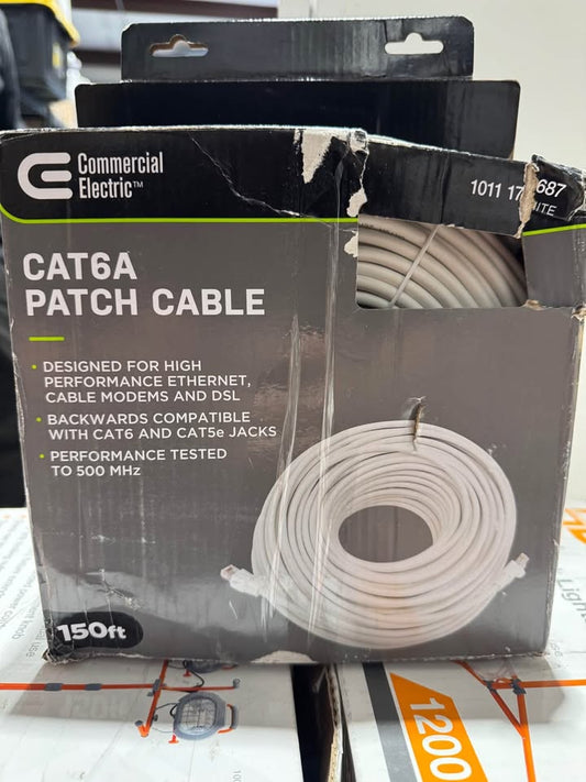 Commercial Electric CE 150 ft. Cat 6A UTP Patch Cable White