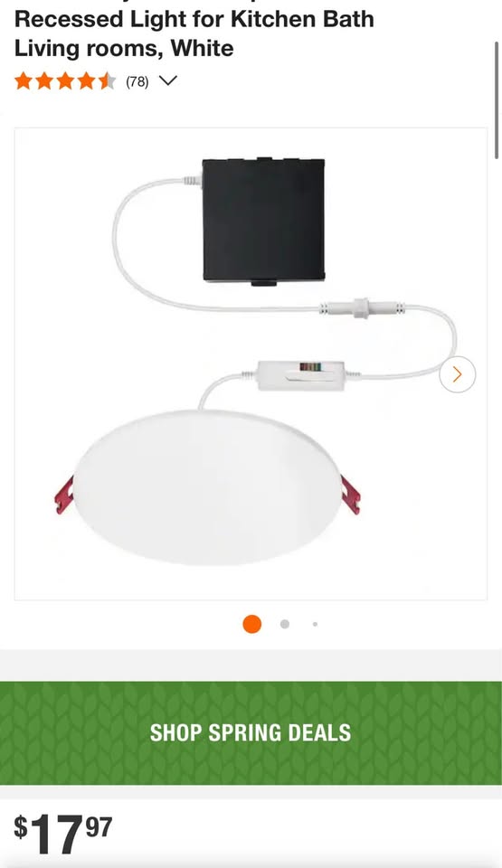 Commercial Electric Infiniedge Integrated LED 6 in Round Adj Color Temp Canless Recessed Light for Kitchen Bath Living rooms, White